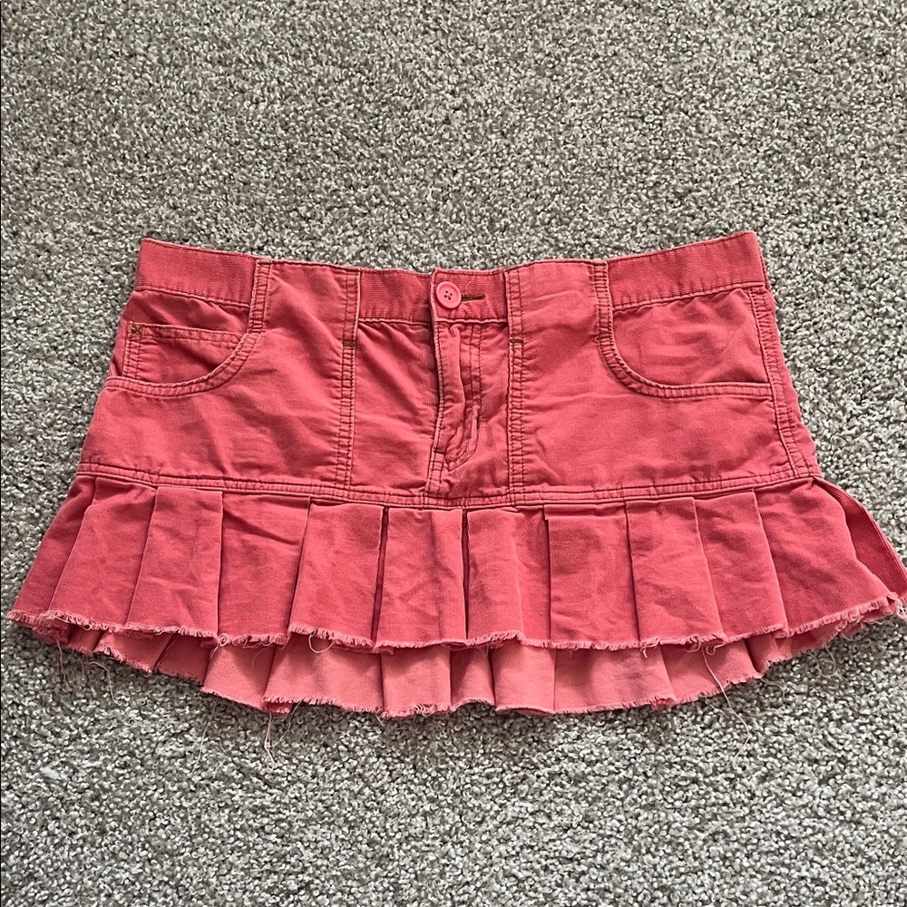 Abercrombie & Fitch Pink Y2K Pleated Corduroy Micro Skirt Size 8